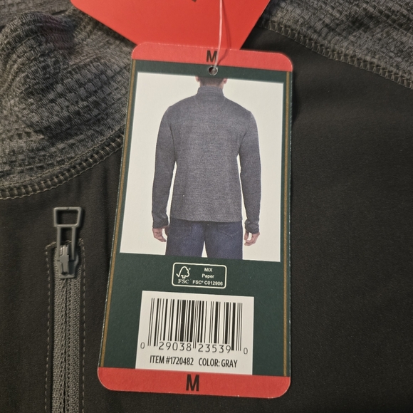 G.H. Bass Men's Quarter Zip Fleece Top Zippered Chest Pocket Size M Medium Gray - Picture 5 of 11